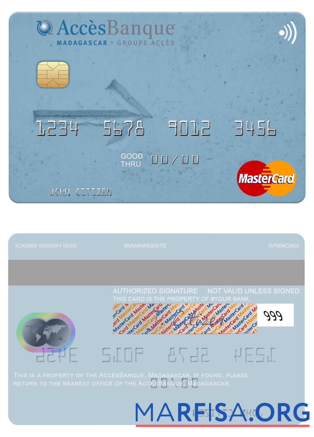 Downloadable Madagascar AccèsBanque mastercard real example